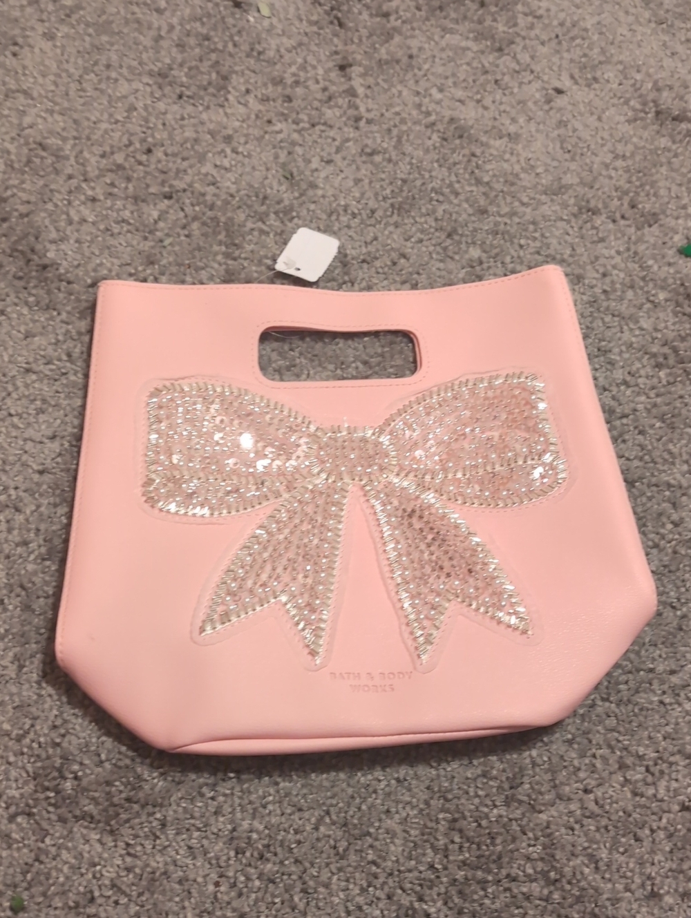 Bath & Body Works Pink Sequin Bow Mini Tote